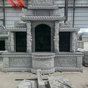 呼伦贝尔 芝麻灰高档墓碑，土墓，可定制