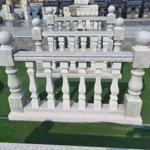 呼伦贝尔 别墅石材栏杆特写