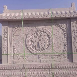 呼伦贝尔 芝麻白花岗岩屏风，照壁，影壁