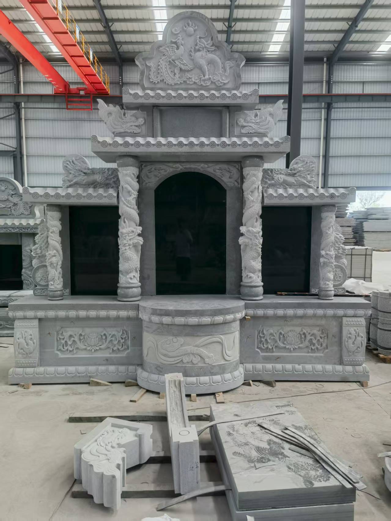 呼伦贝尔 芝麻灰高档墓碑，土墓，可定制